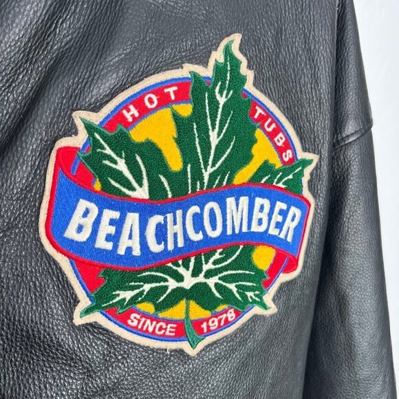 Roots Canada Vintage Mens leather Bomber varsity jacket Size XXL Beachcomber - Picture 4 of 8